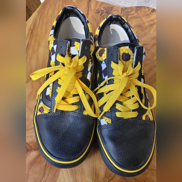 Vans Shoes - NWOB | Vans Customs Old Skool Platform Shoe Sunflower Checkerboard